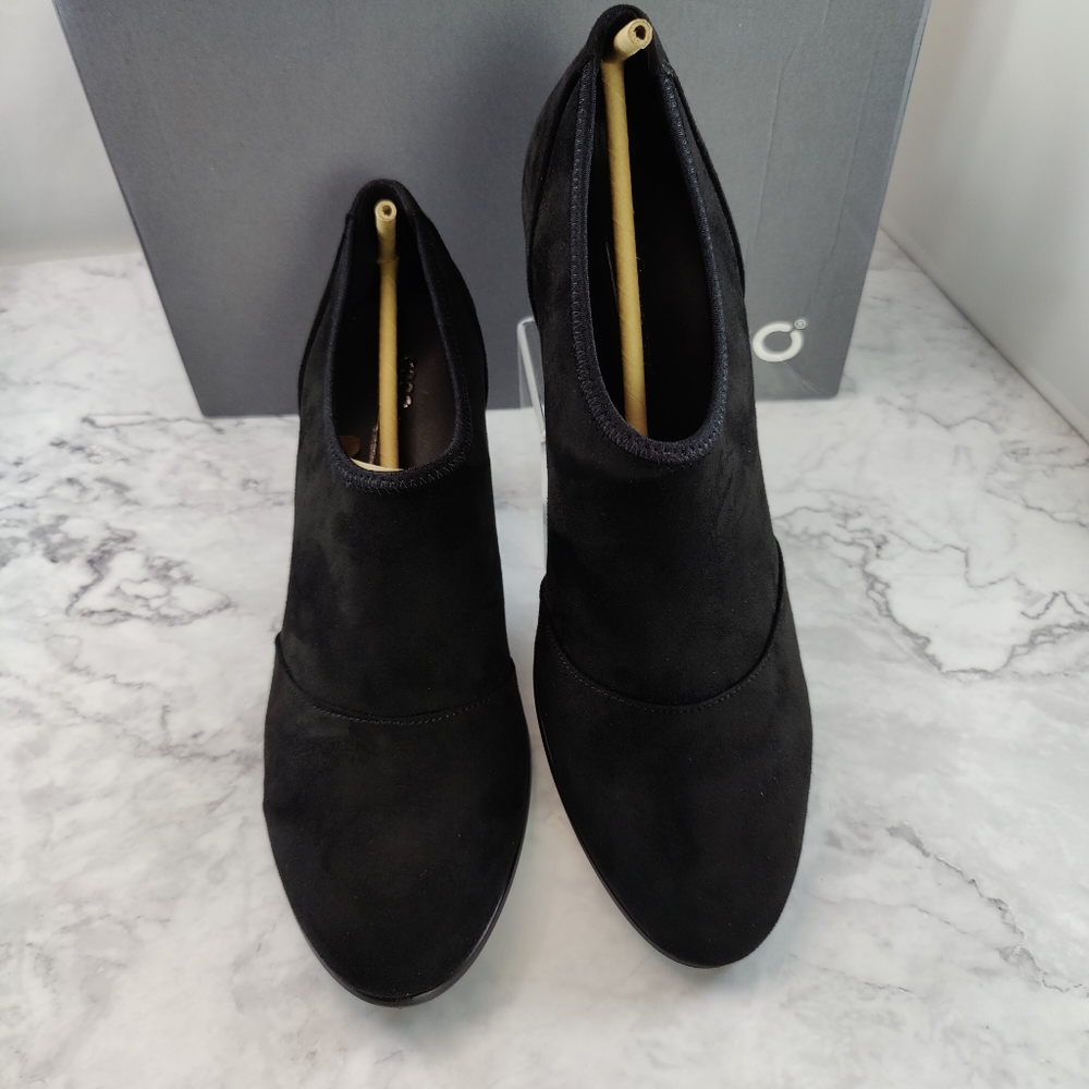 Ecco Shape 55 Plateau Stacked Heel Black Suede Bootie Size EU 41 US 10-10.5 NEW - Picture 9 of 11